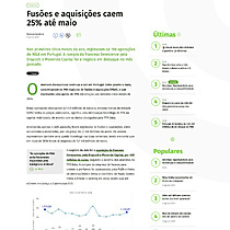 Fuses e aquisies caem 25% at maio